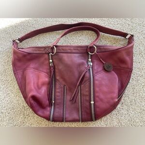 The Sak Leather Hobo bag in Dark Mauve